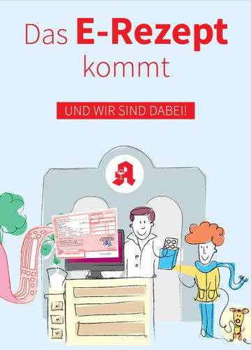 Grafik der Hildegardis Apotheke in Trier, die über die Einführung des E-Rezepts informiert